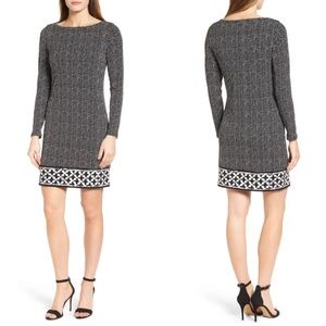 Michael Kors Nezla Border Jersey Shift Dress Black White PM